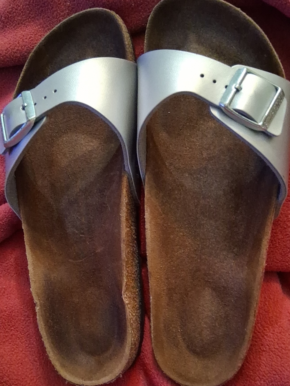 Birkenstock Metallic Silver Single-Band Slide